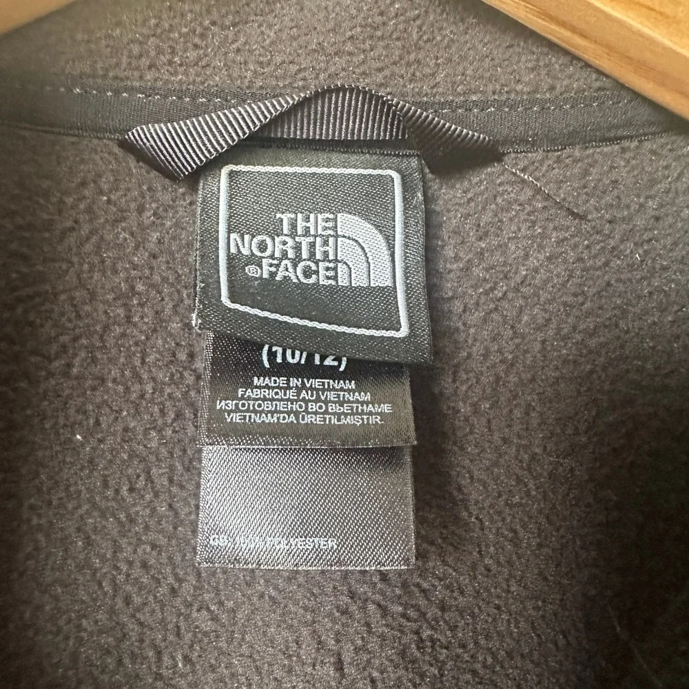 The North Face Boys Black Full Zip Fleece Jacket Mock Neck Size Medium 10/12